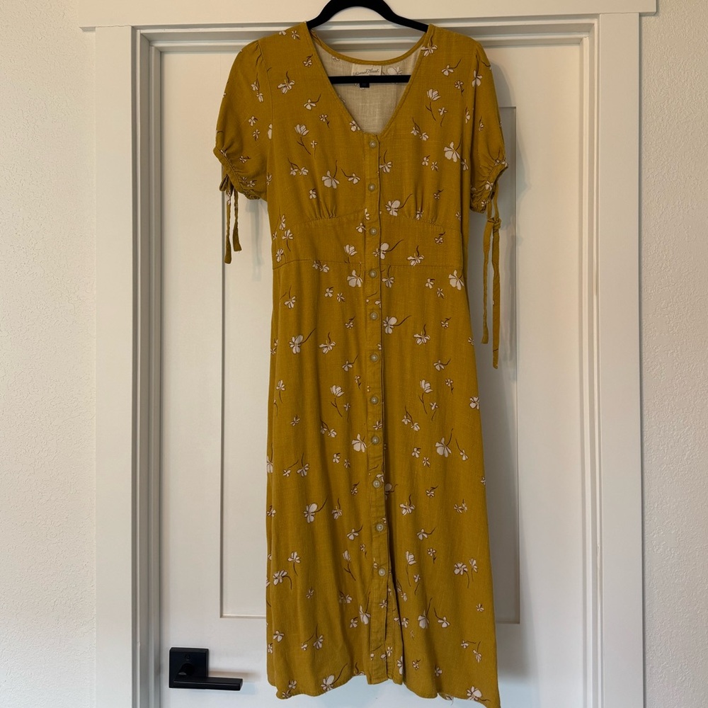 Target Mustard Floral Midi Dress